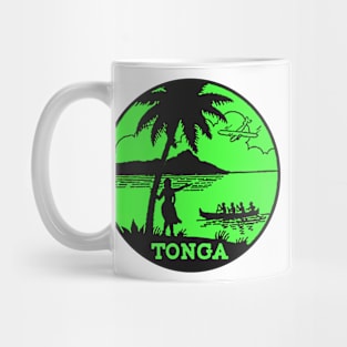 TONGA VINTAGE TRAVEL CANOE SEA PLANE SOUTH PACIFIC POLYNESIA Mug